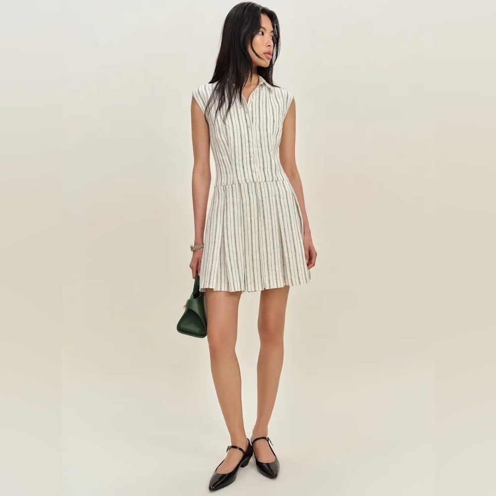 new Reformation Arella mini dress in elsie stripe